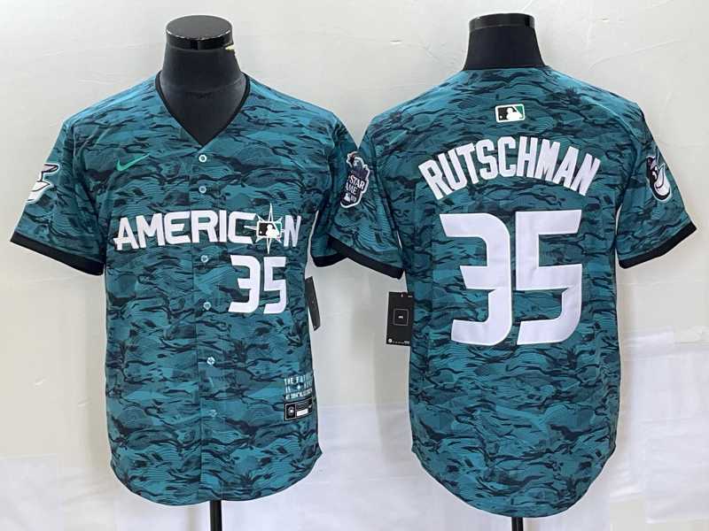 Mens Baltimore Orioles #35 Adley Rutschman Teal 2023 All Star Cool Base Stitched Baseball Jersey